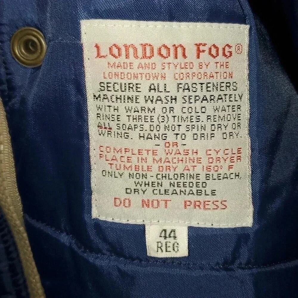 London Fog All Weather Khaki Lined Field Winter Coat Men's Size 44 Regular - Picture 9 of 13